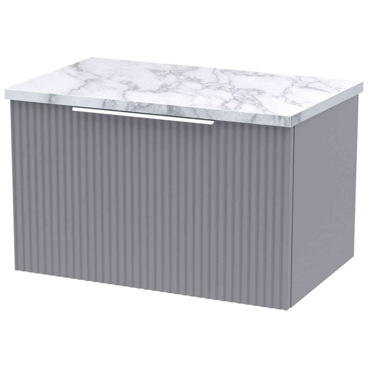 600 W/H Single Drawer Vanity & Laminate - Satin Grey