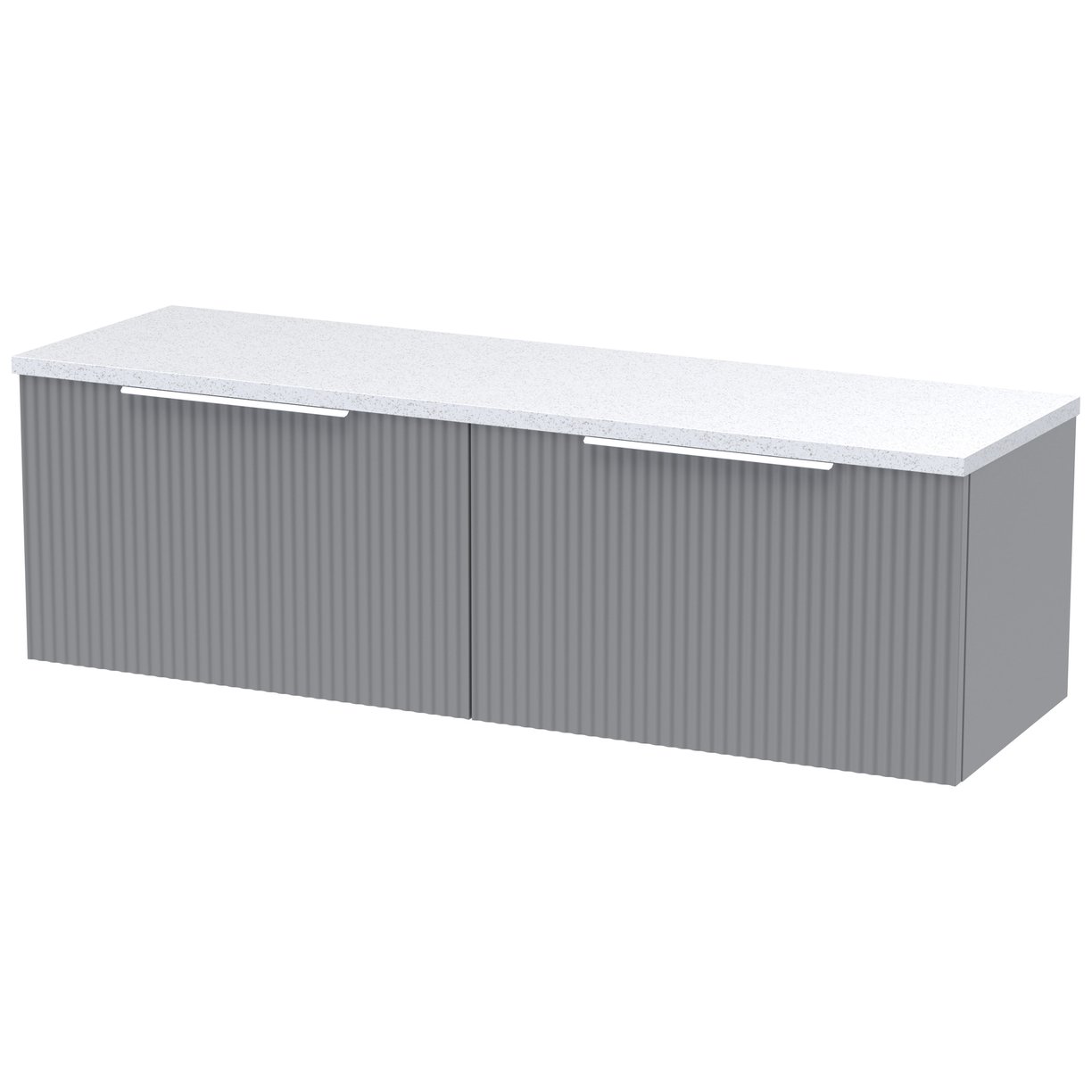 1200 W/H 2-Drawer Vanity & Laminate Top - Satin Grey