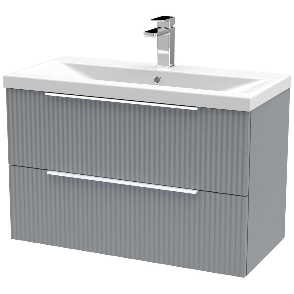 800 W/H 2-Drawer Vanity & Basin 1 - Satin Grey