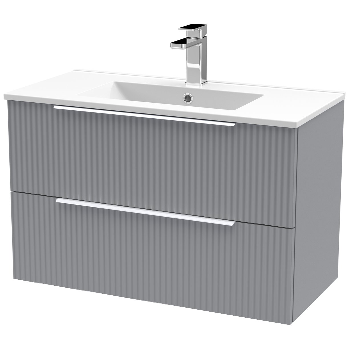 800 W/H 2-Drawer Vanity & Basin 2 - Satin Grey