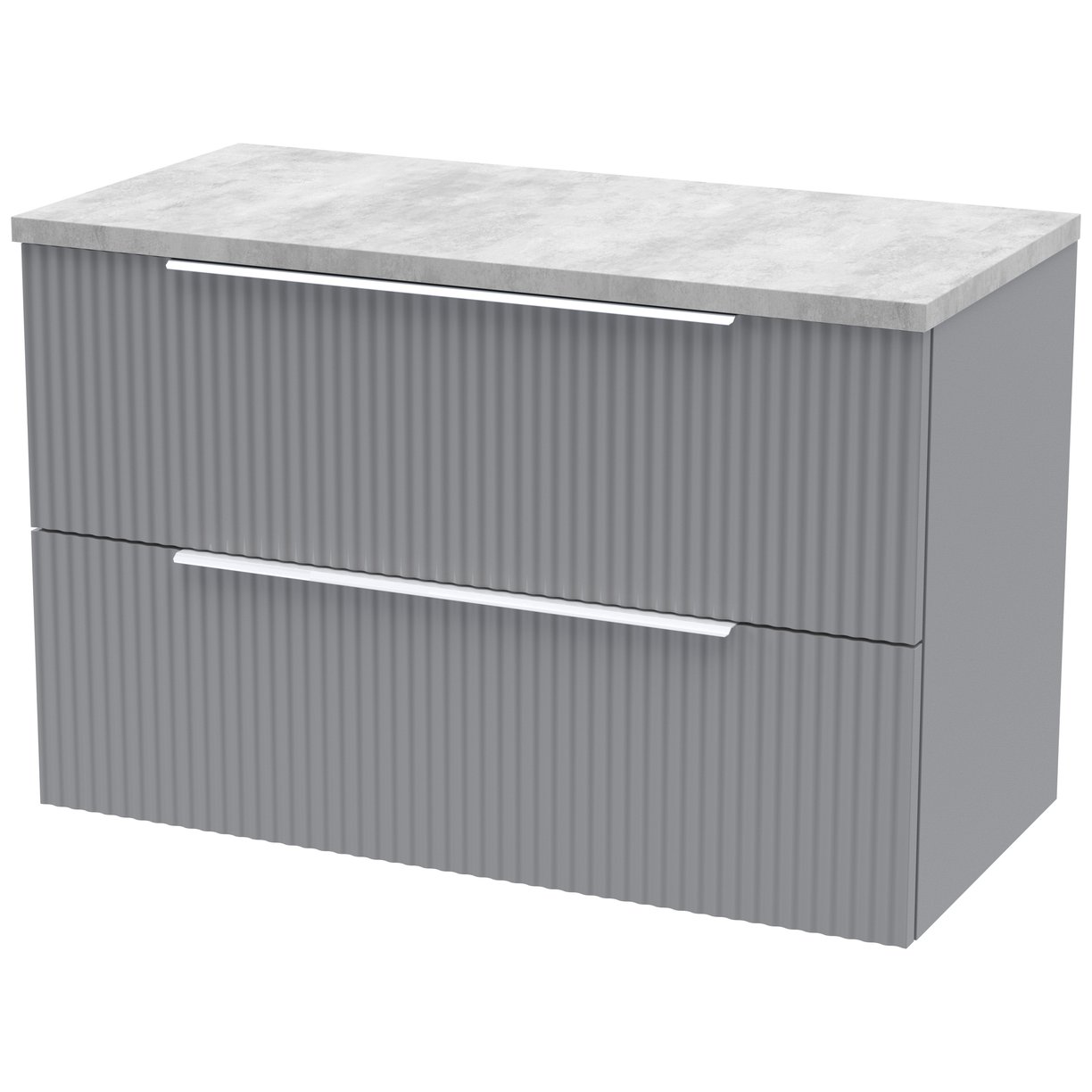 800 W/H 2-Drawer Vanity & Laminate Top - Satin Grey
