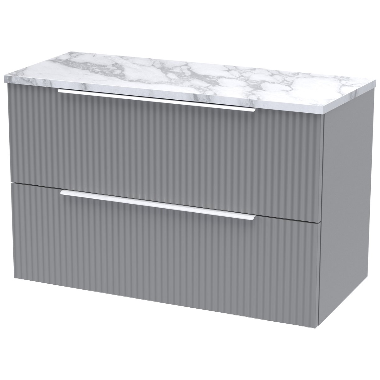 800 W/H 2-Drawer Vanity & Laminate Top - Satin Grey