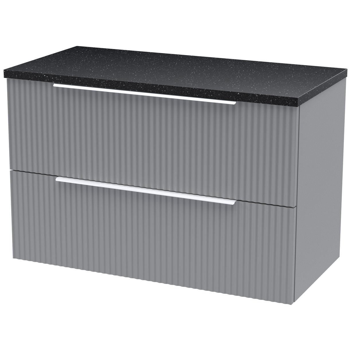 800 W/H 2-Drawer Vanity & Laminate Top - Satin Grey