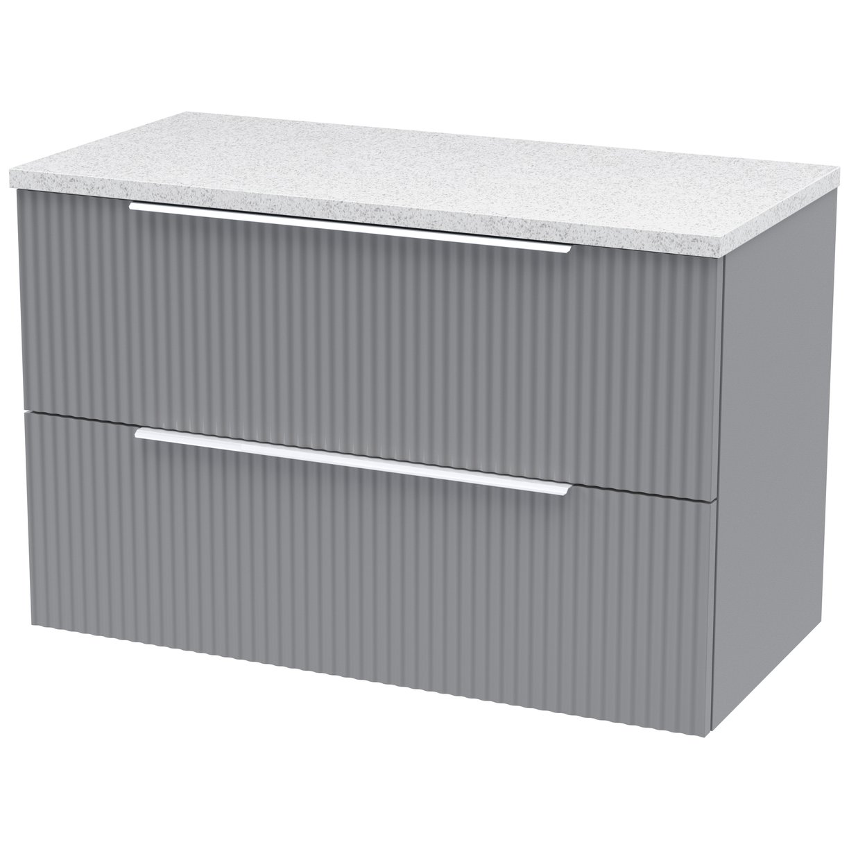 800 W/H 2-Drawer Vanity & Laminate Top - Satin Grey