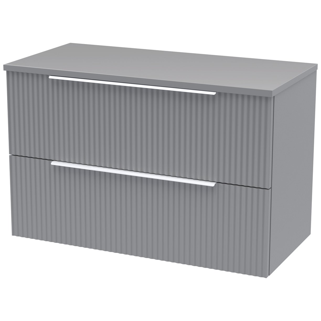 800 W/H 2-Drawer Vanity & Worktop - Satin Grey