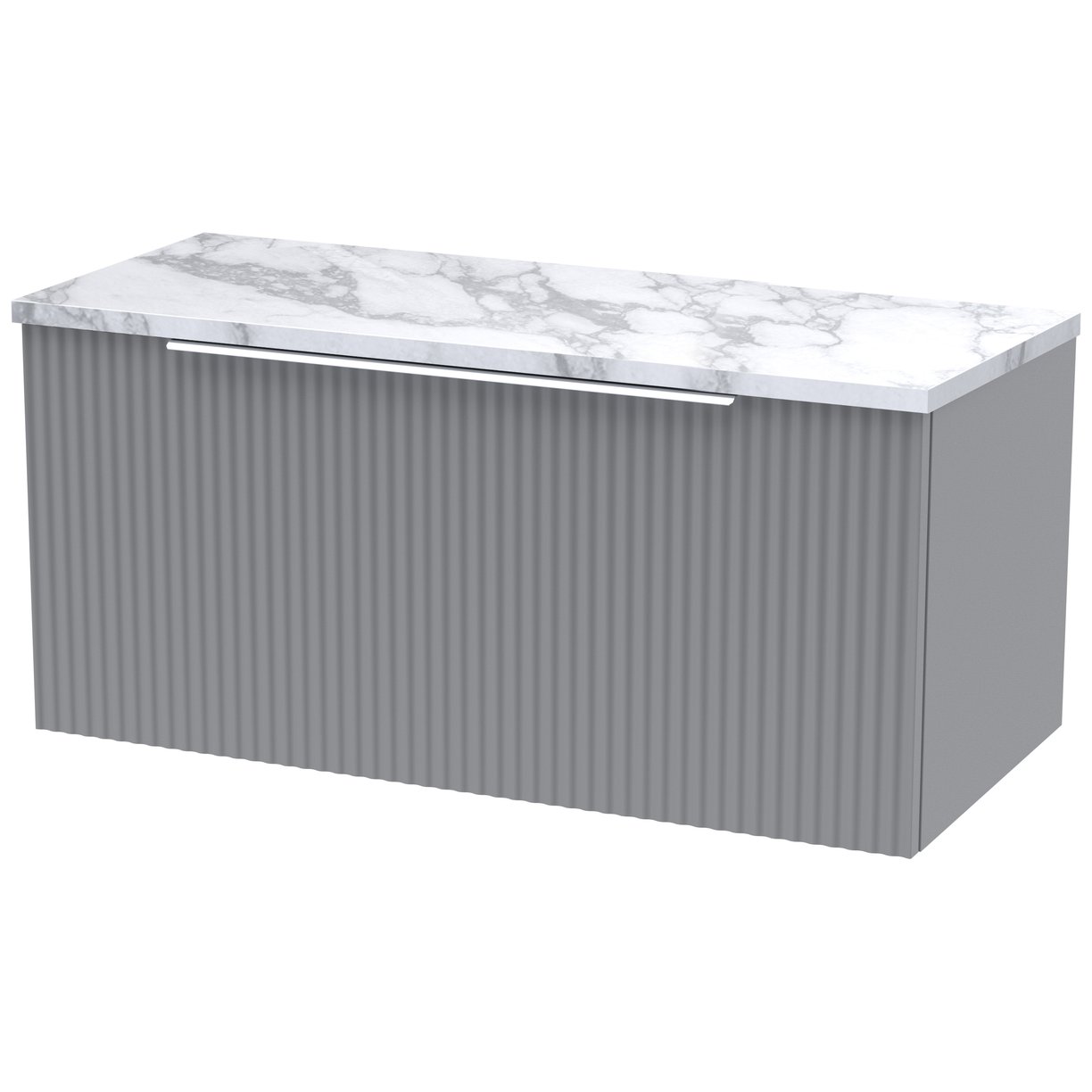 800 W/H Single Drawer Vanity & Laminate - Satin Grey