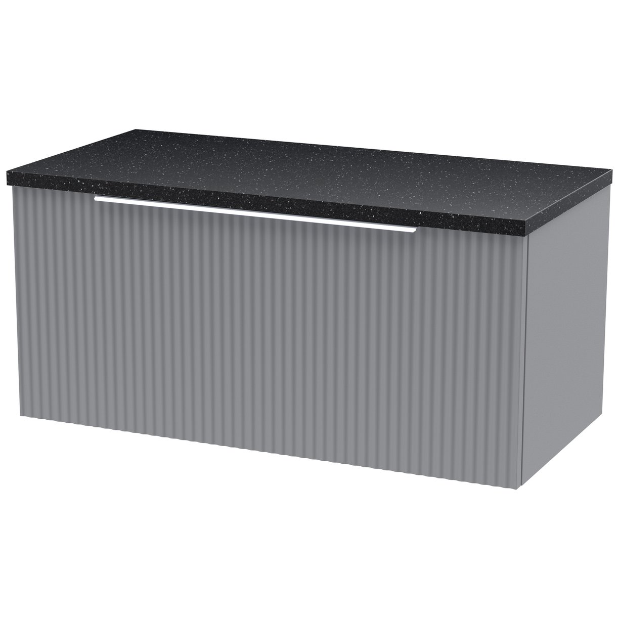 800 W/H Single Drawer Vanity & Laminate Top - Satin Grey