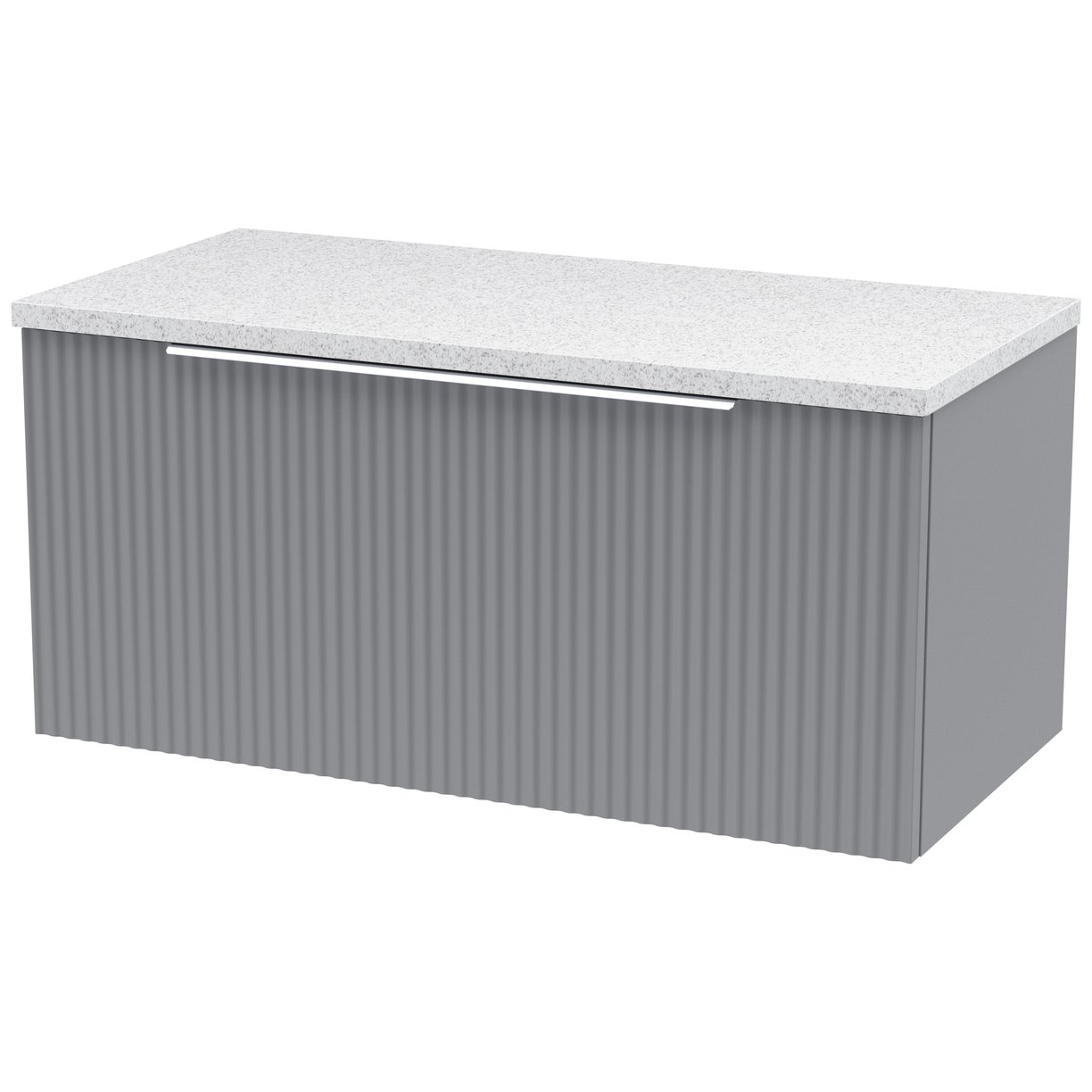 800 W/H Single Drawer Vanity & Laminate Top - Satin Grey
