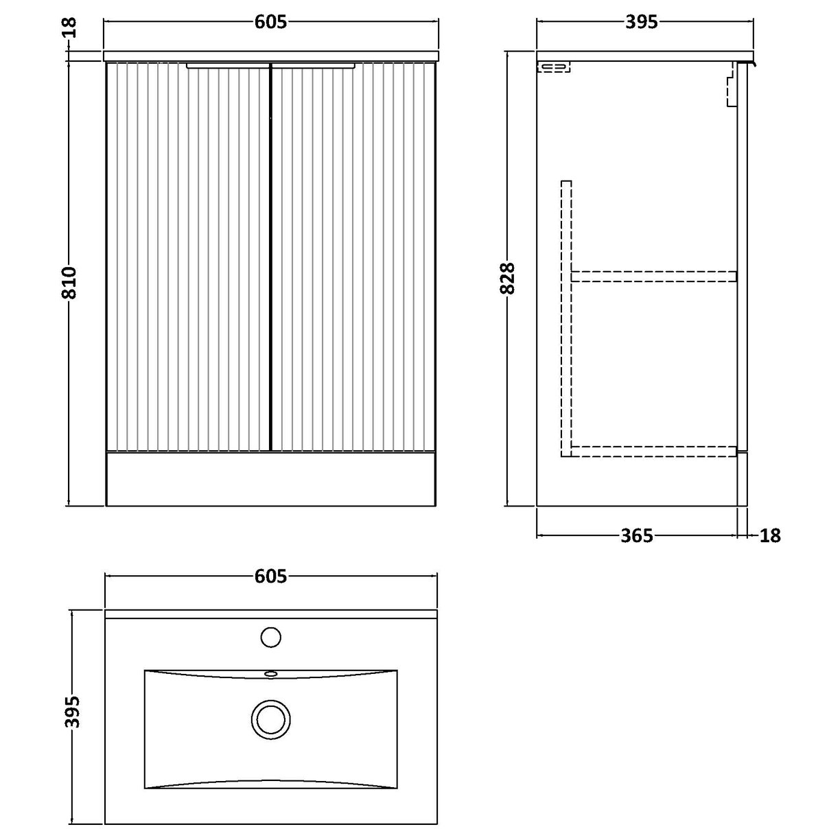 600 F/S 2-Door Vanity & Basin 2 - Satin Blue