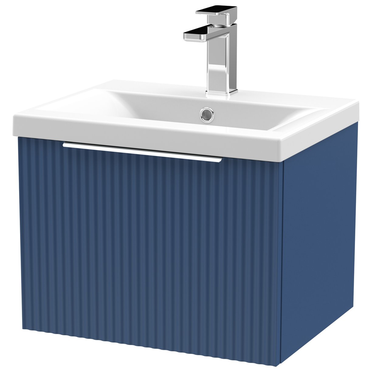 500 W/H Single Drawer Vanity & Basin 1 - Satin Blue