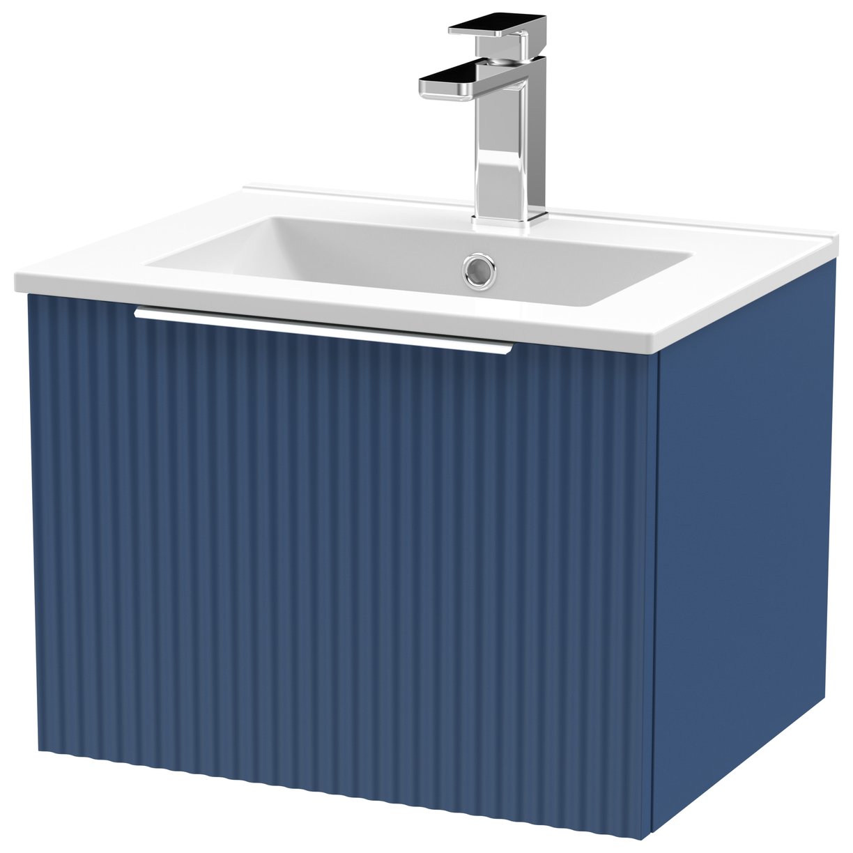 500 W/H Single Drawer Vanity & Basin 2 - Satin Blue