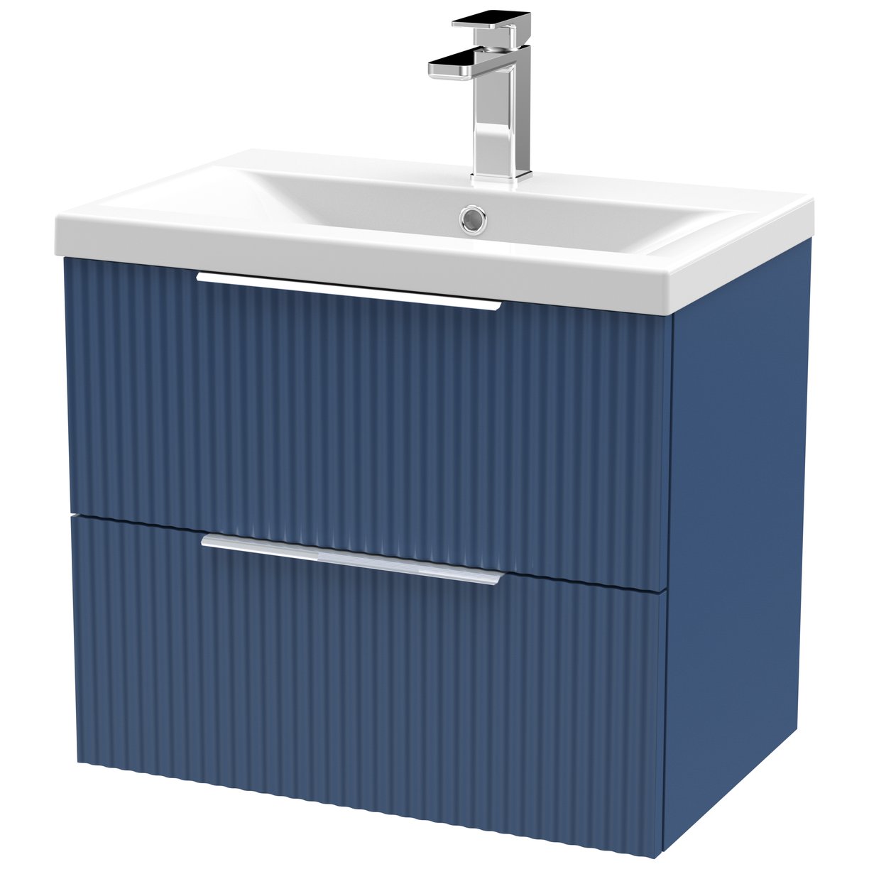 600 W/H 2-Drawer Vanity & Basin 1 - Satin Blue