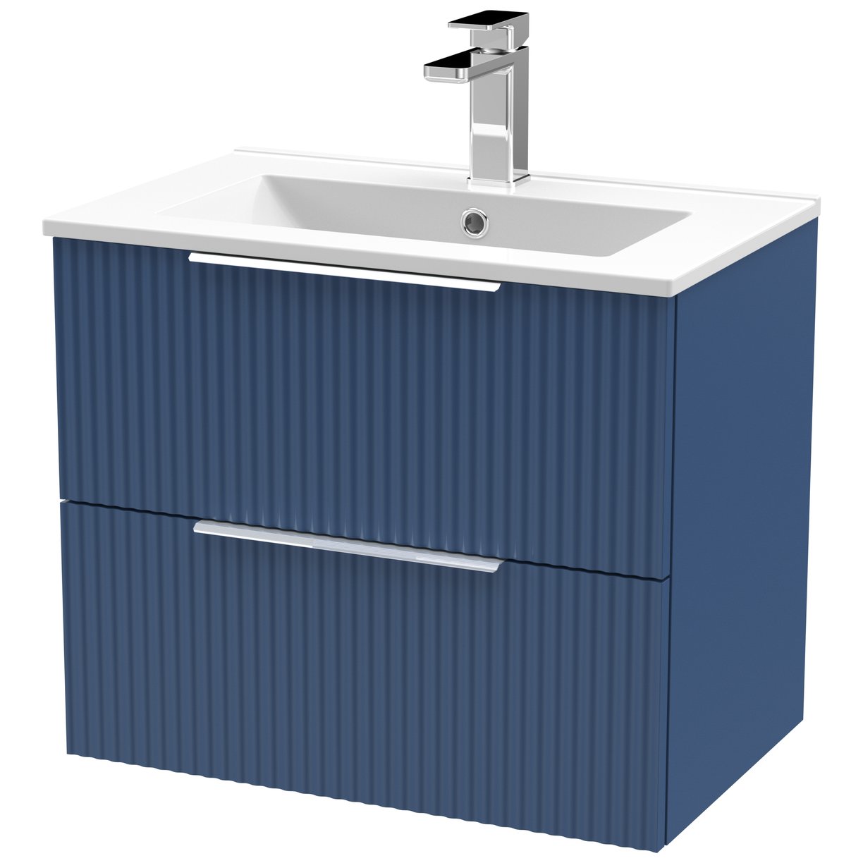 600 W/H 2-Drawer Vanity & Basin 2 - Satin Blue
