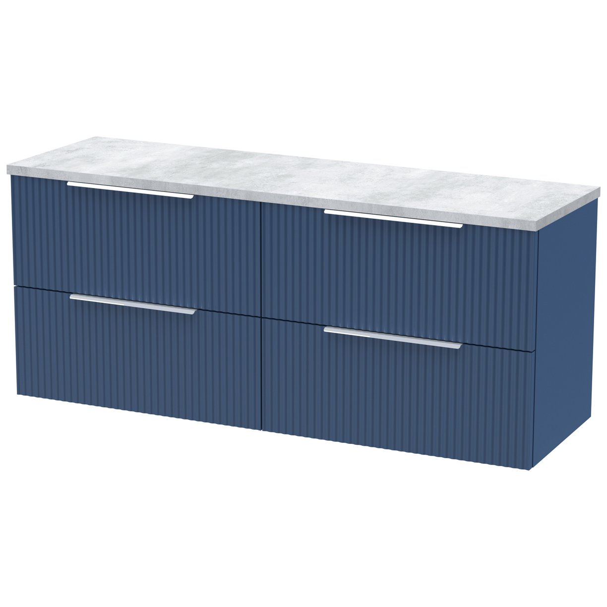 1200 W/H 4-Drawer Vanity & Laminate Top - Satin Blue