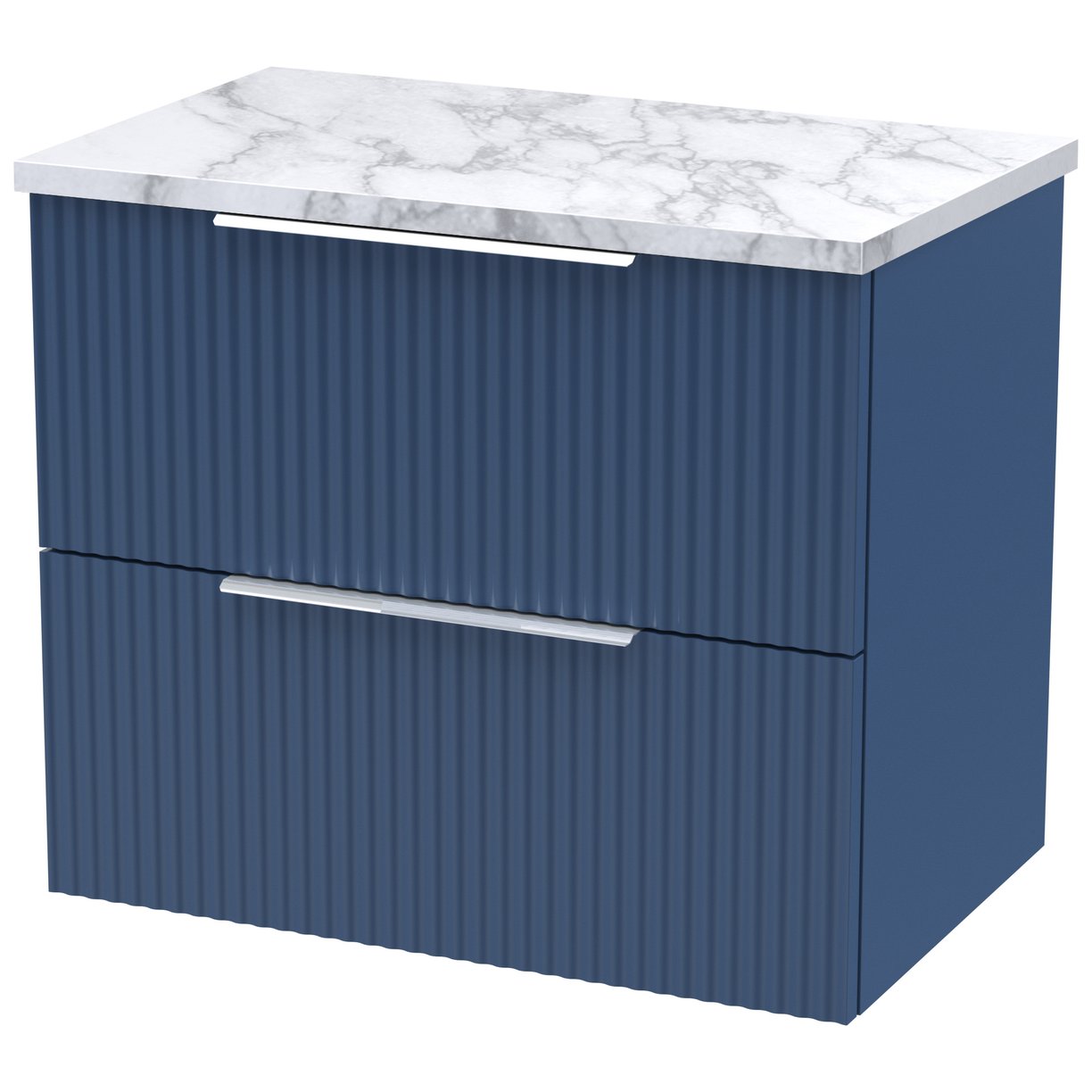 600 W/H 2-Drawer Vanity & Laminate Top - Satin Blue