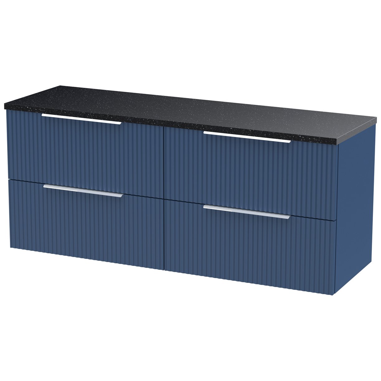 1200 W/H 4-Drawer Vanity & Laminate Top - Satin Blue