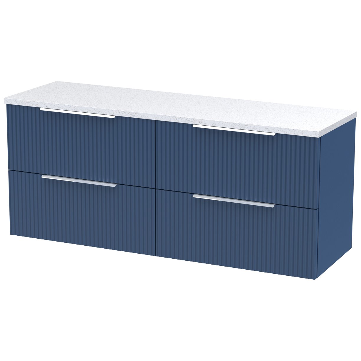 1200 W/H 4-Drawer Vanity & Laminate Top - Satin Blue
