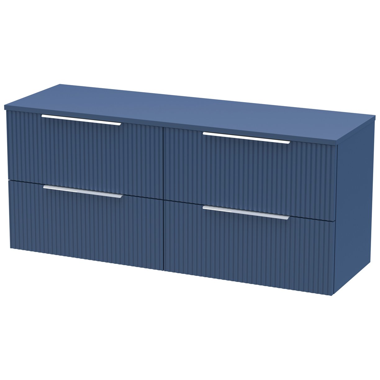 1200 W/H 4-Drawer Vanity & Worktop - Satin Blue