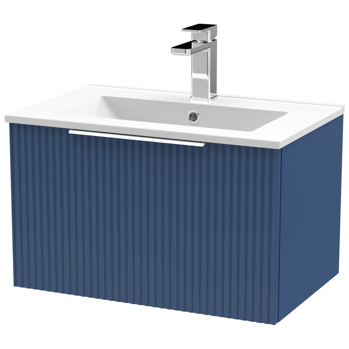 600 W/H Single Drawer Vanity & Basin 2 - Satin Blue