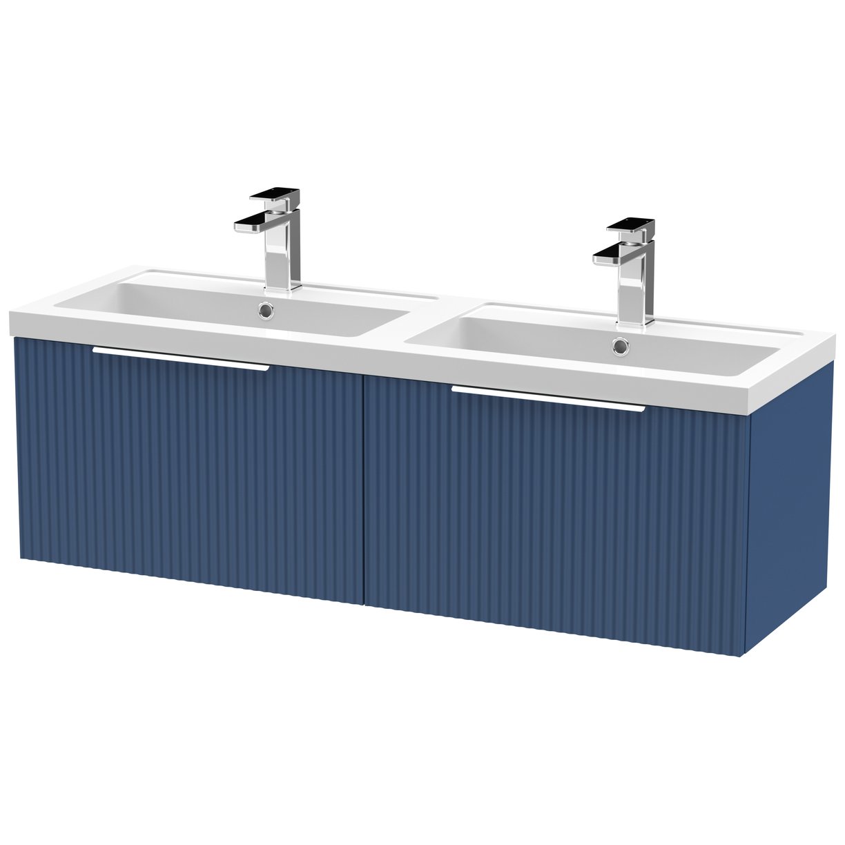 1200 W/H 2-Drawer Vanity & Double Basin - Satin Blue