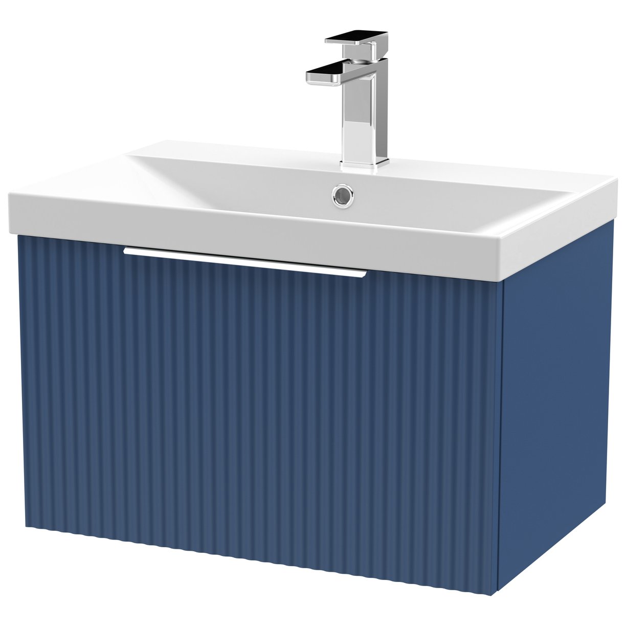 600 W/H Single Drawer Vanity & Basin 3 - Satin Blue
