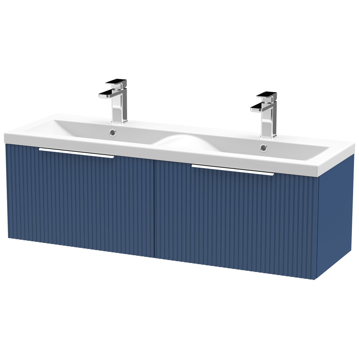 1200 W/H 2-Drawer Vanity & Double Basin - Satin Blue