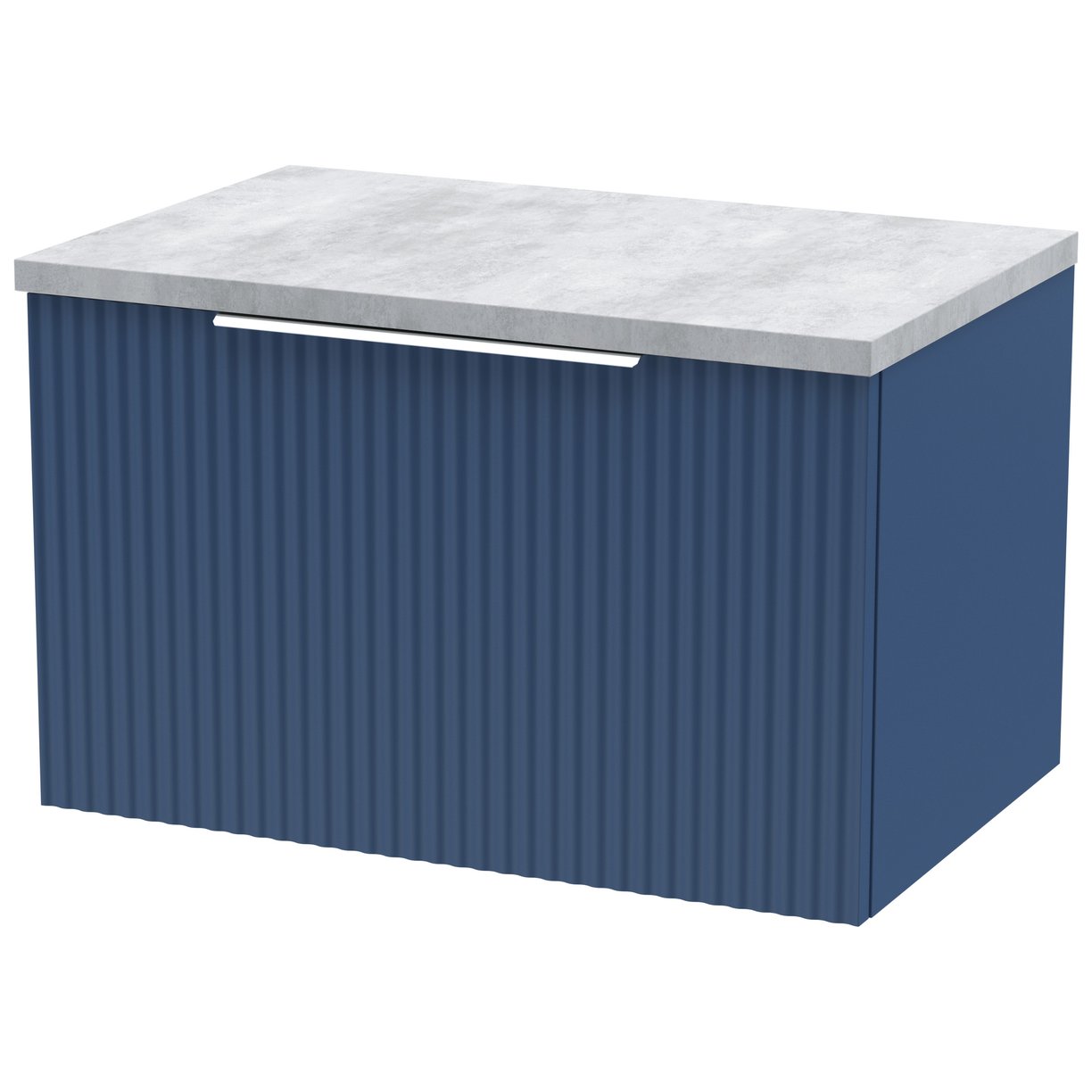 600 W/H Single Drawer Vanity & Laminate Top - Satin Blue