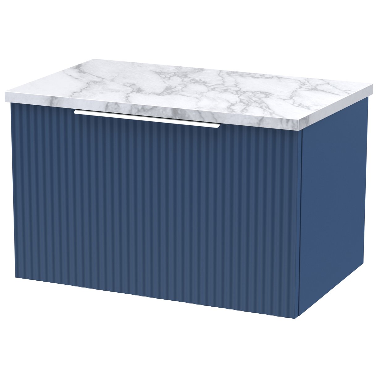 600 W/H Single Drawer Vanity & Laminate - Satin Blue