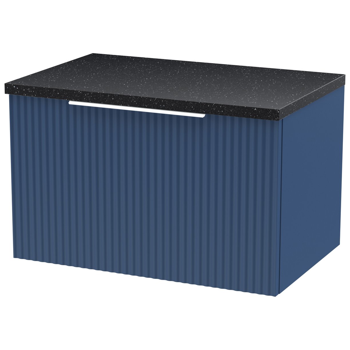 600 W/H Single Drawer Vanity & Laminate Top - Satin Blue