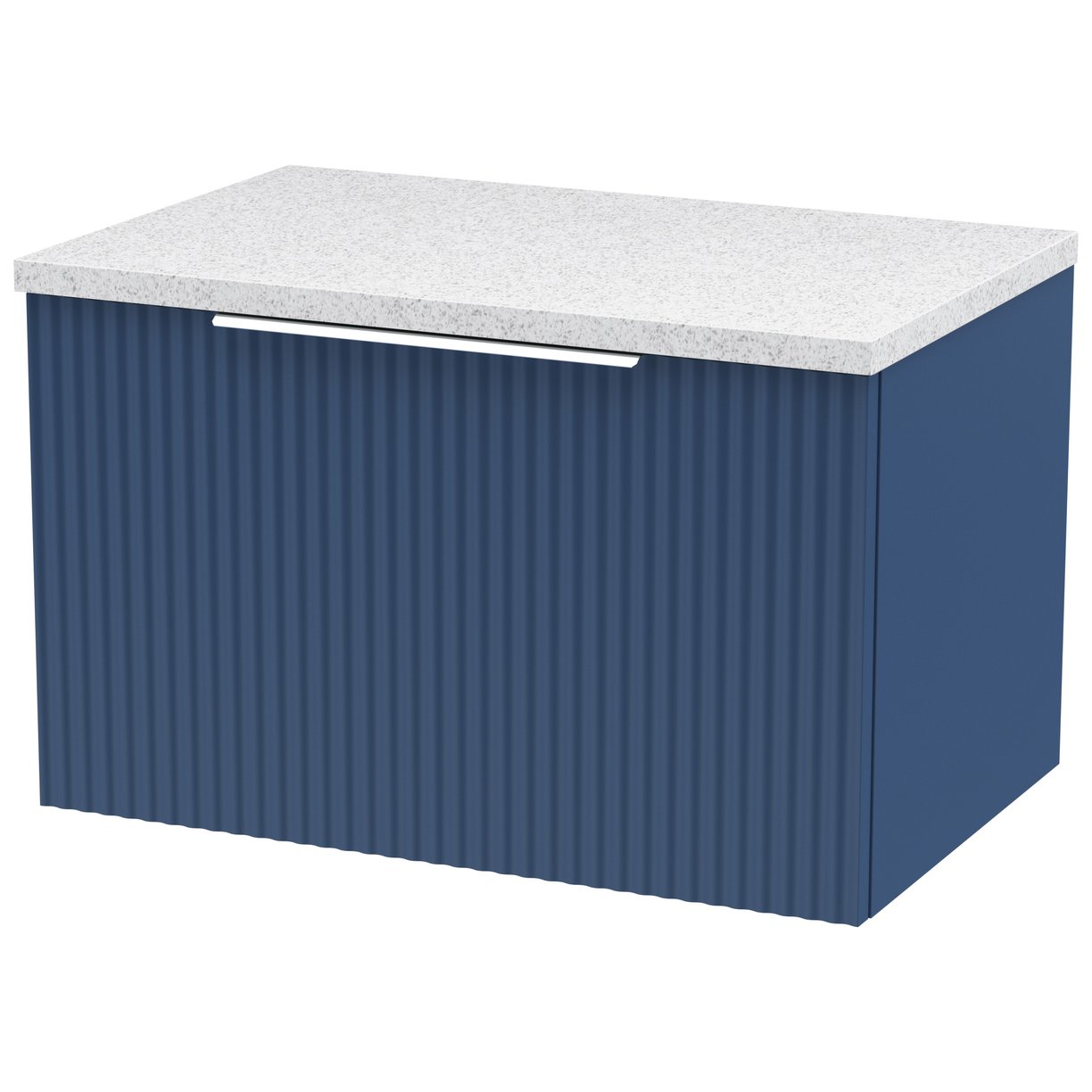 600 W/H Single Drawer Vanity & Laminate Top - Satin Blue