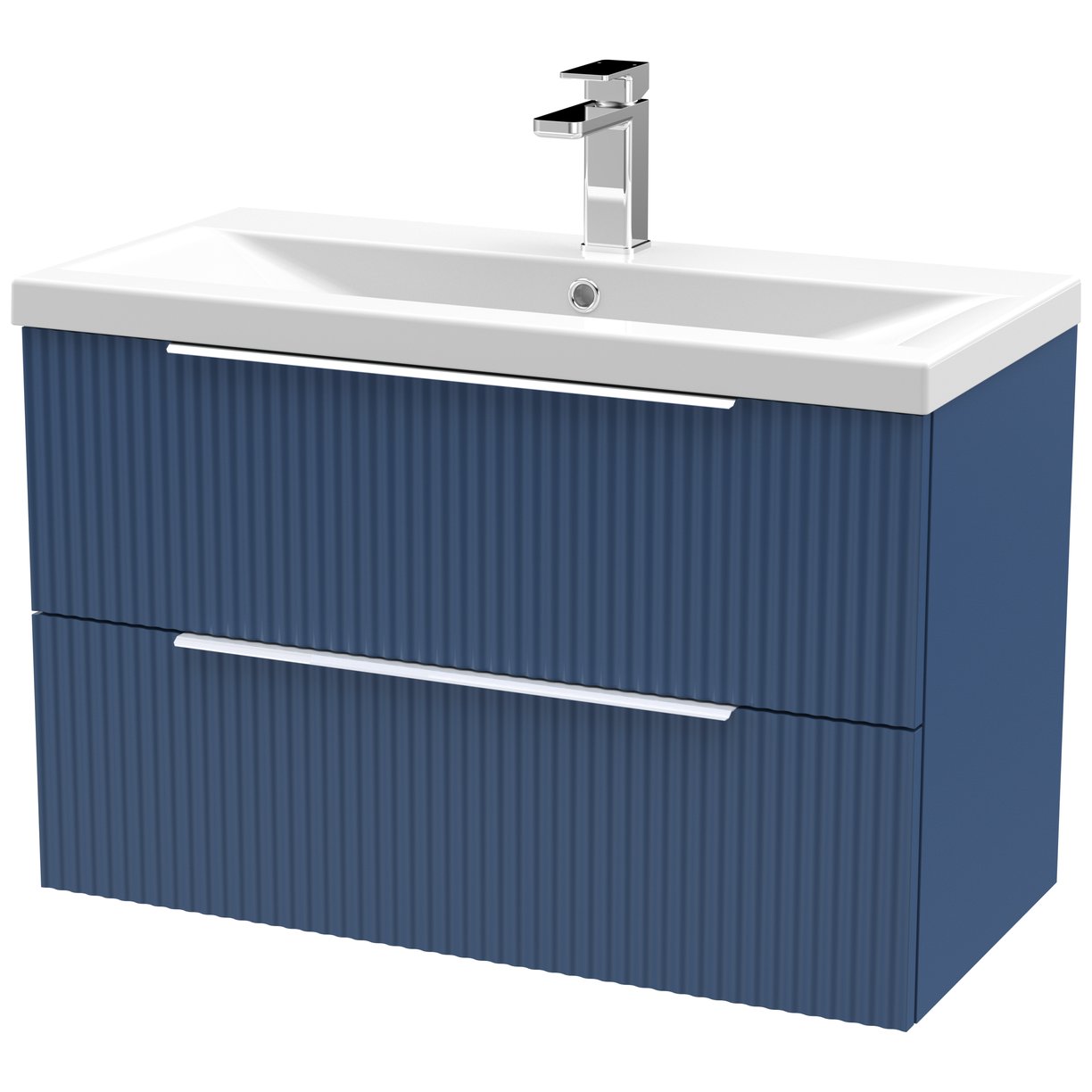 800 W/H 2-Drawer Vanity & Basin 1 - Satin Blue