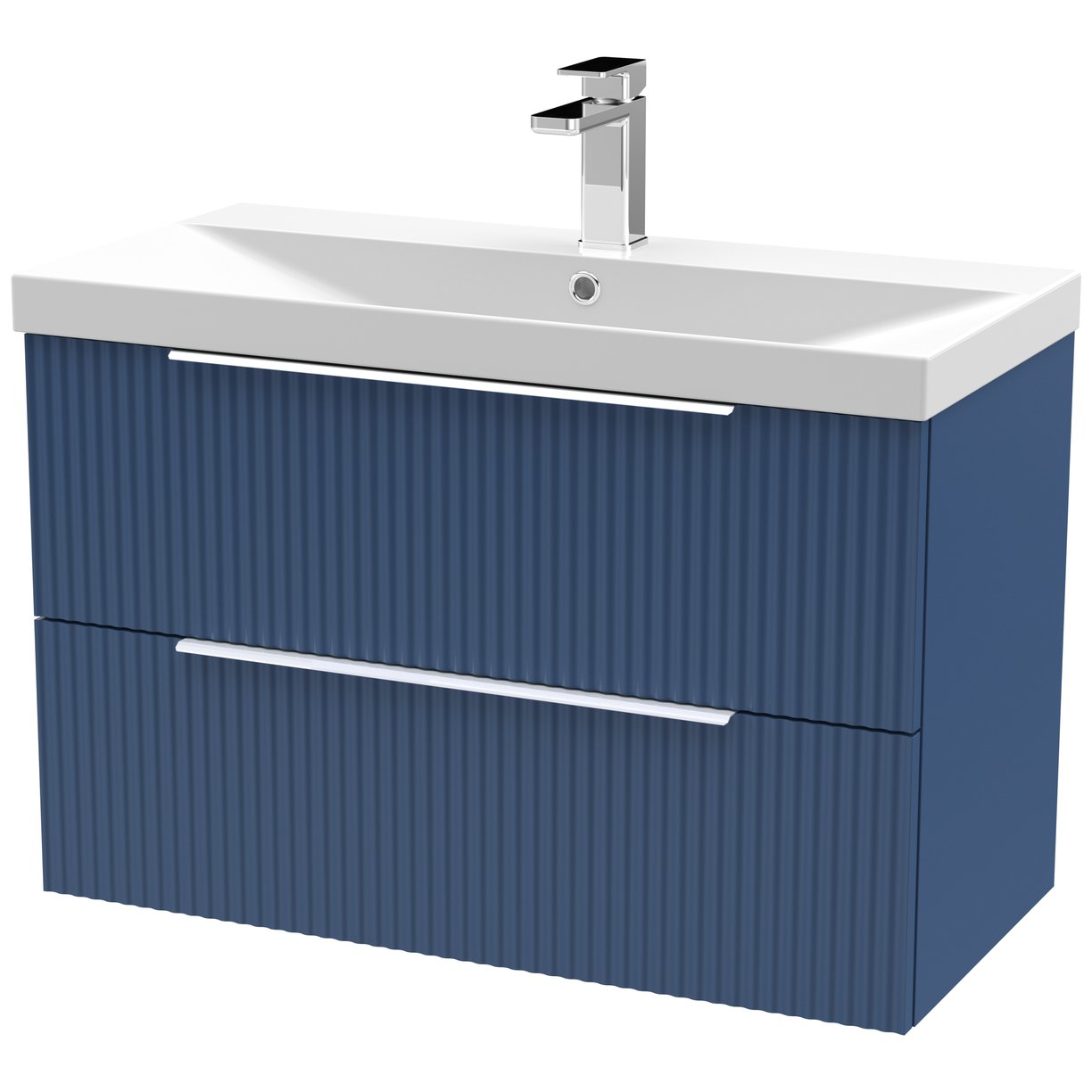 800 W/H 2-Drawer Vanity & Basin 3 - Satin Blue