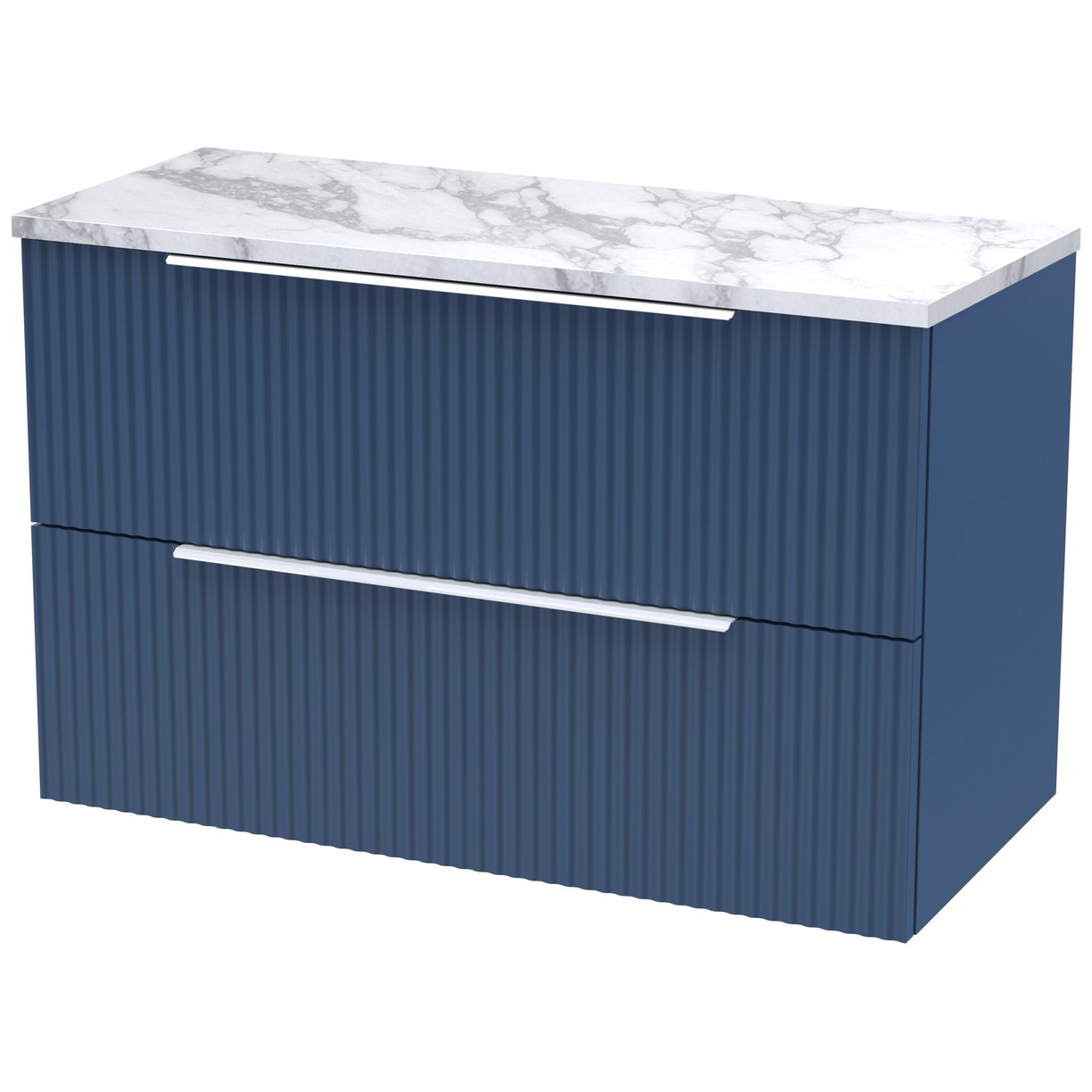 800 W/H 2-Drawer Vanity & Laminate Top - Satin Blue
