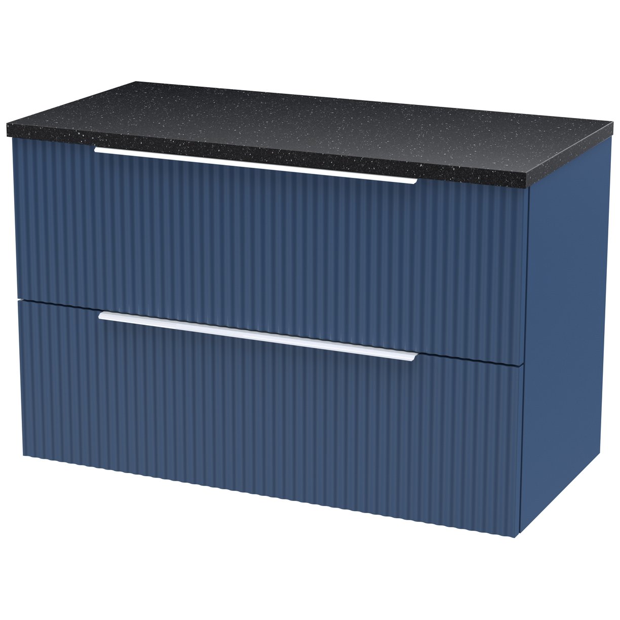 800 W/H 2-Drawer Vanity & Laminate Top - Satin Blue