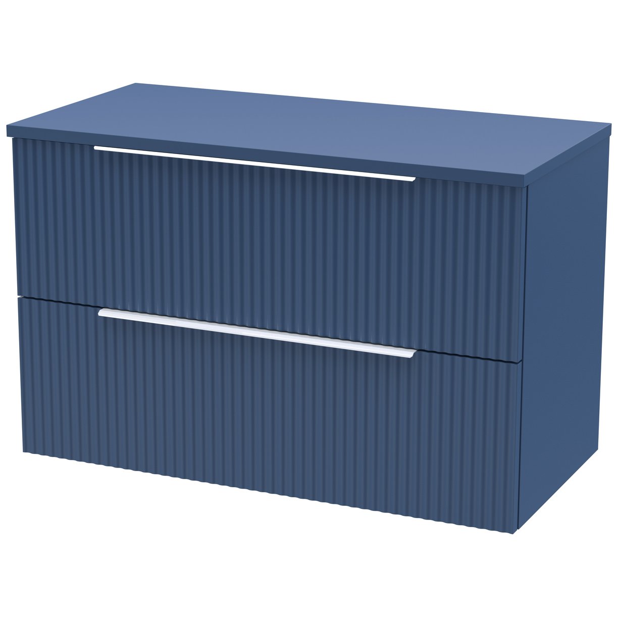 800 W/H 2-Drawer Vanity & Worktop - Satin Blue