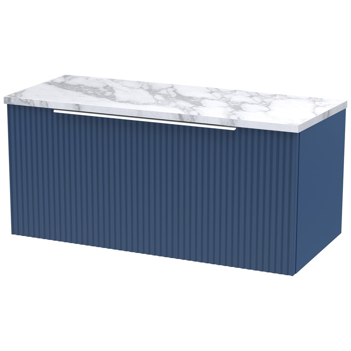 800 W/H Single Drawer Vanity & Laminate - Satin Blue