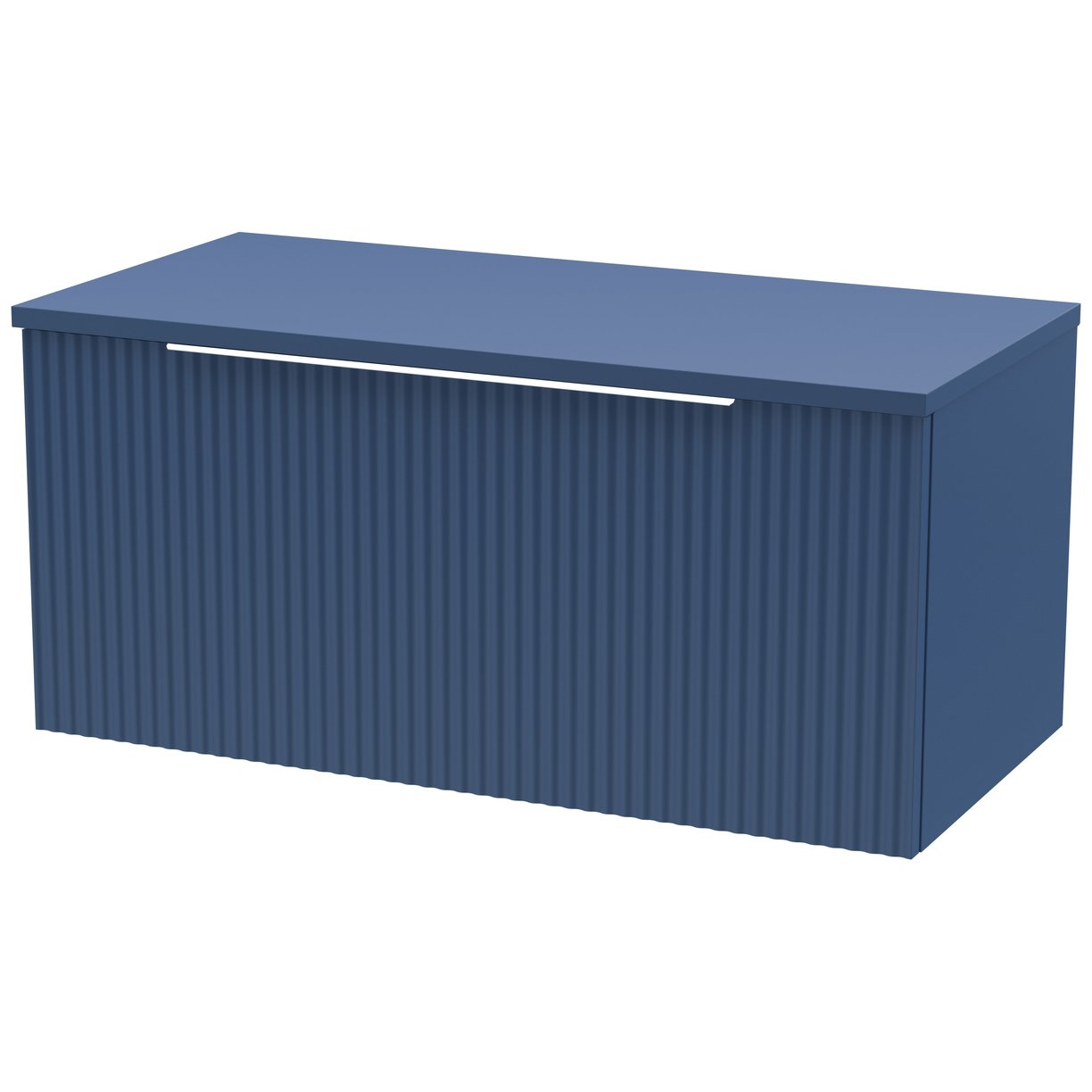 800 W/H Single Drawer Vanity & Worktop - Satin Blue