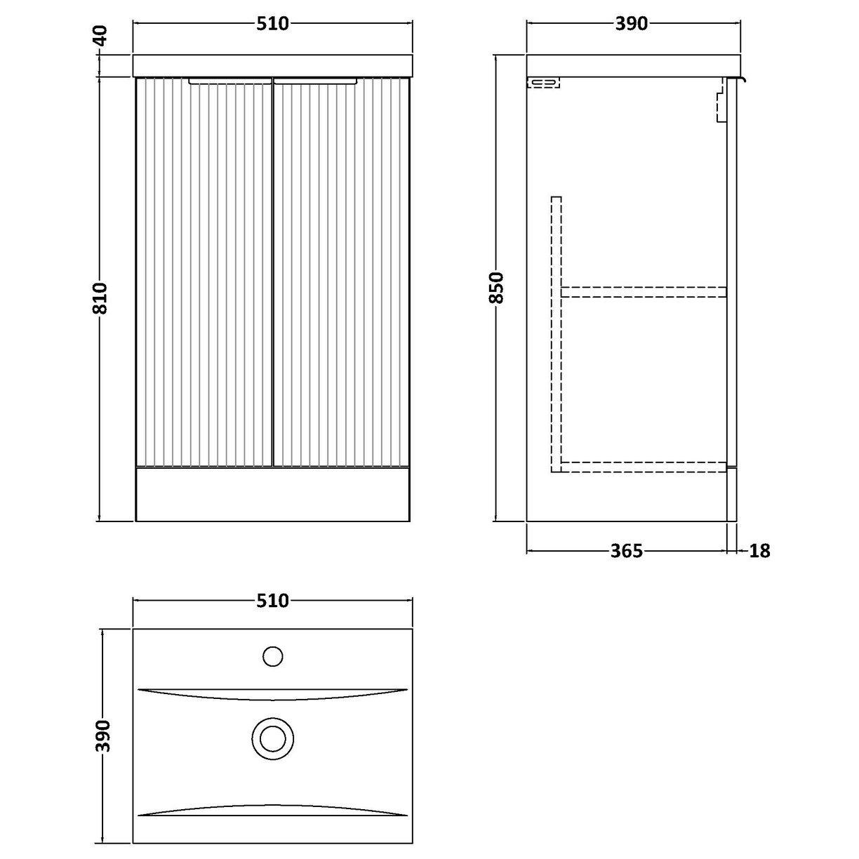 500 Fs 2-Door Vanity & Basin 1 - Satin Green