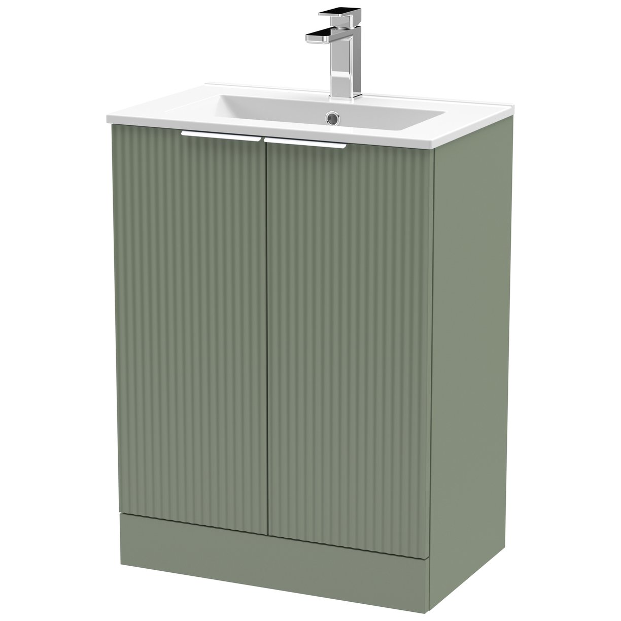 600 F/S 2-Door Vanity & Basin 2 - Satin Green