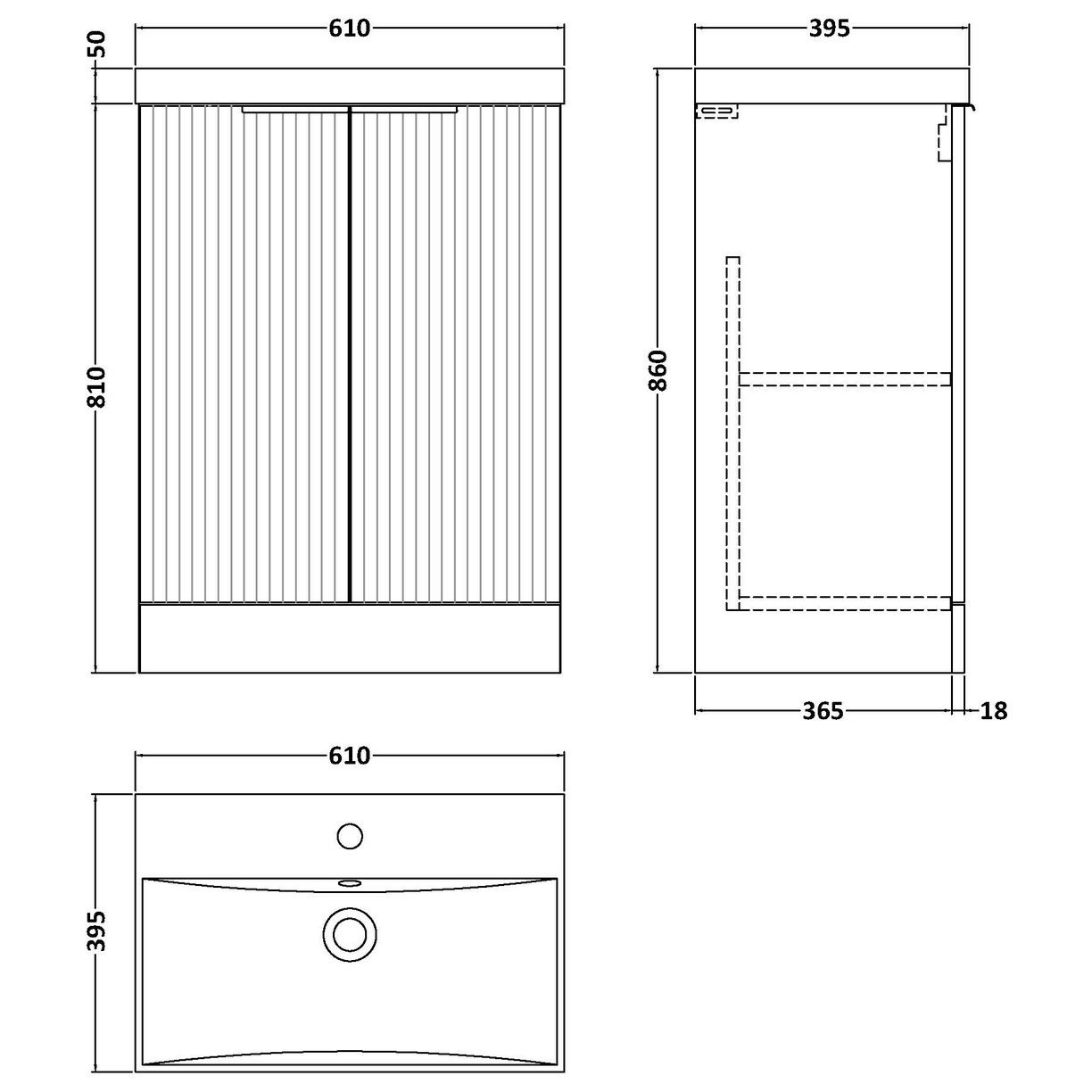 600 F/S 2-Door Vanity & Basin 3 - Satin Green