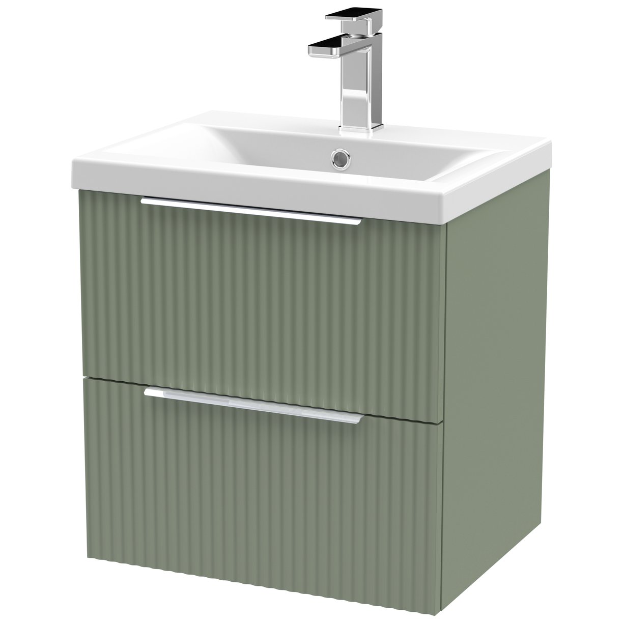 500 W/H 2-Drawer Vanity & Basin 1 - Satin Green