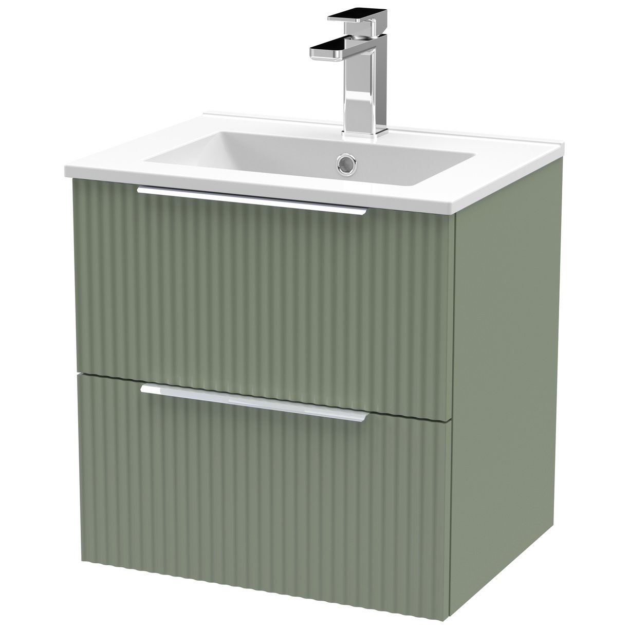 500 W/H 2-Drawer Vanity & Basin 2 - Satin Green