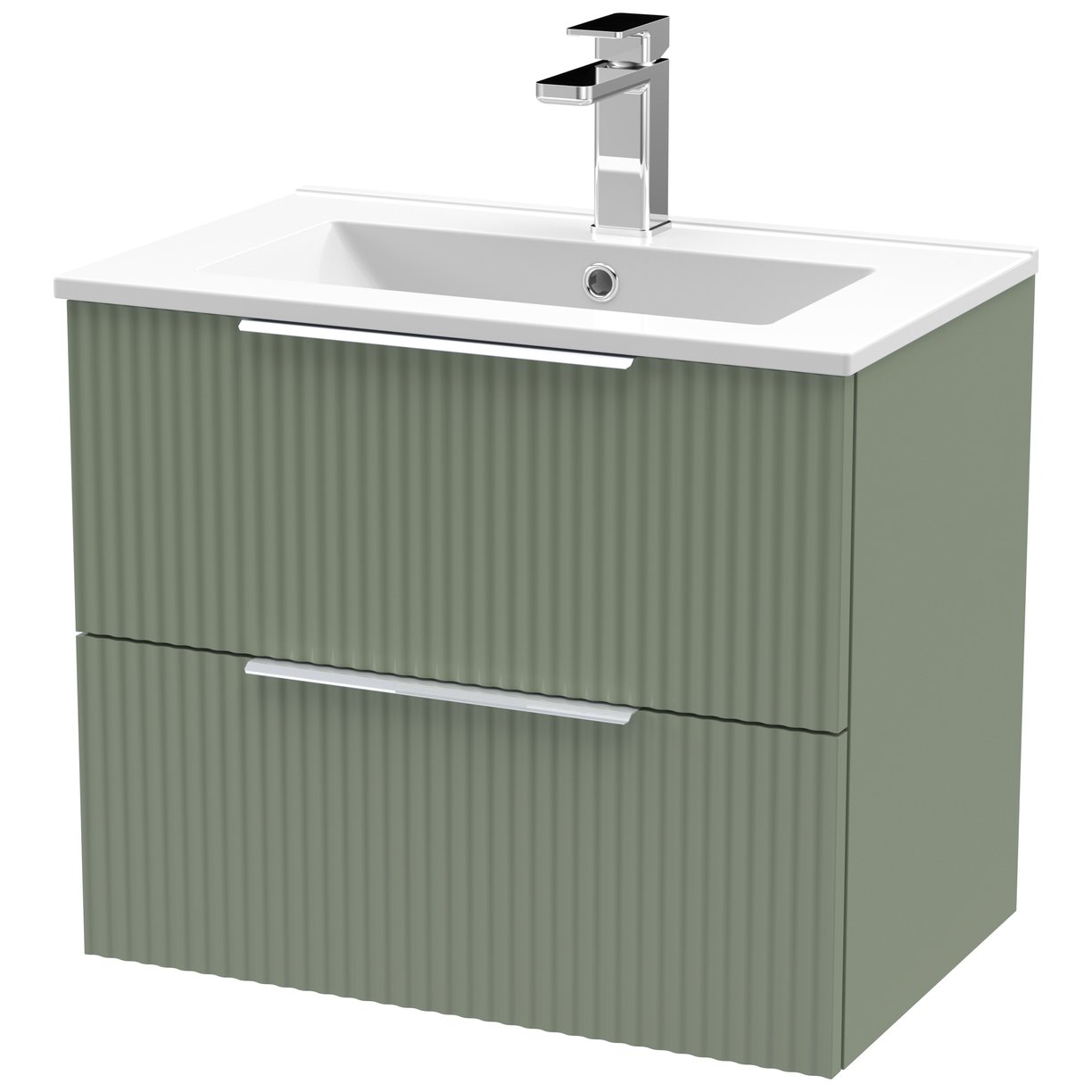 600 W/H 2-Drawer Vanity & Basin 2 - Satin Green