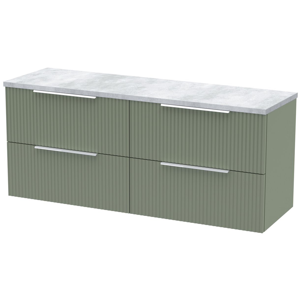 1200 W/H 4-Drawer Vanity & Laminate Top - Satin Green