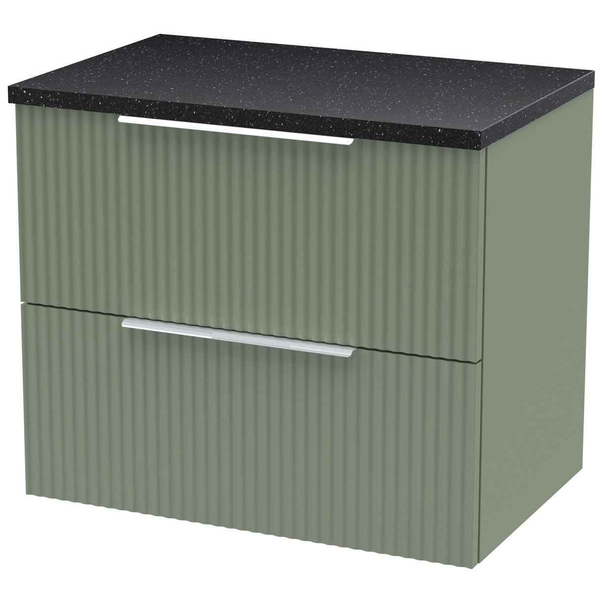 600 W/H 2-Drawer Vanity & Laminate Top - Satin Green