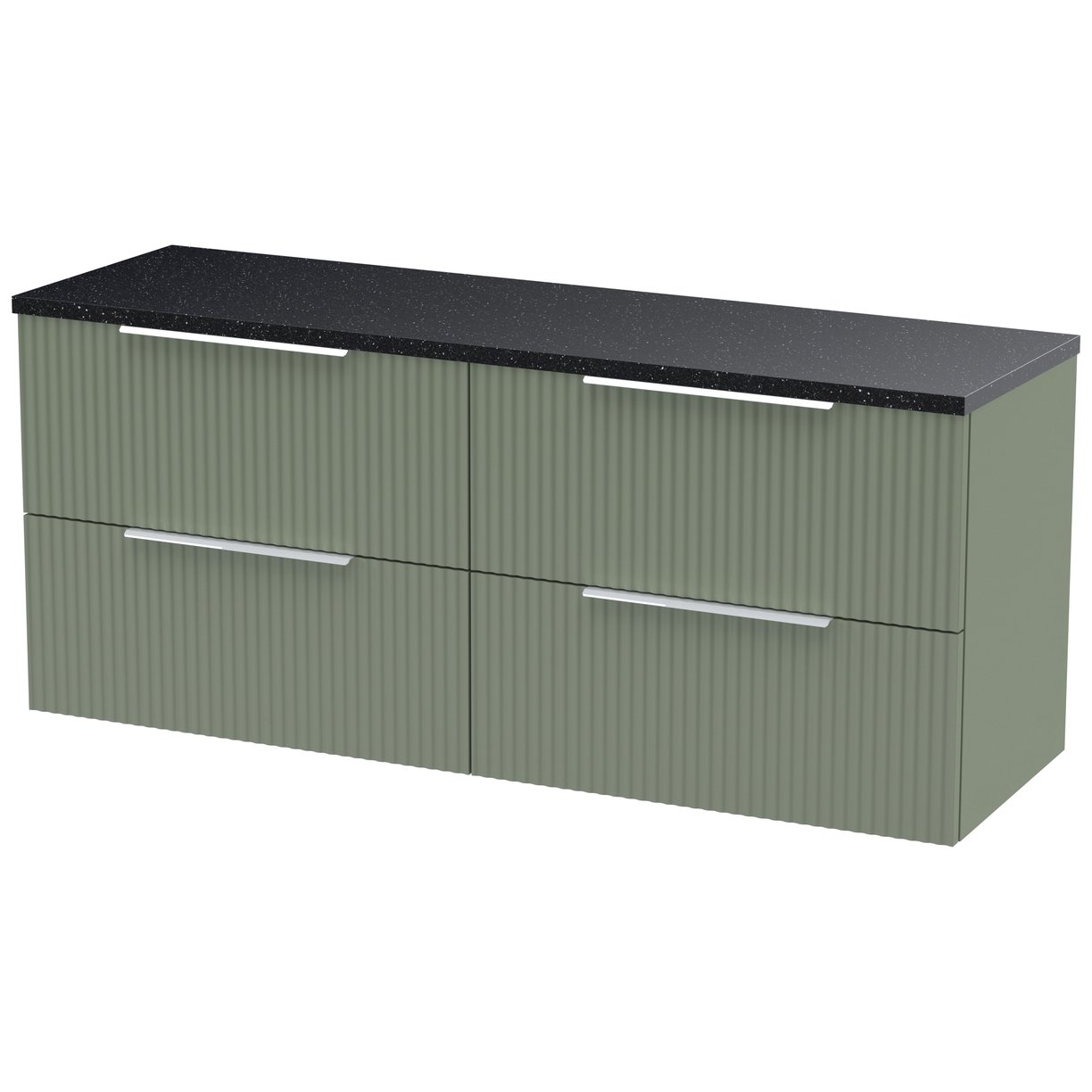 1200 W/H 4-Drawer Vanity & Laminate Top - Satin Green