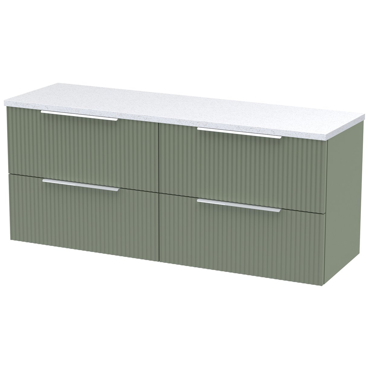 1200 W/H 4-Drawer Vanity & Laminate Top - Satin Green