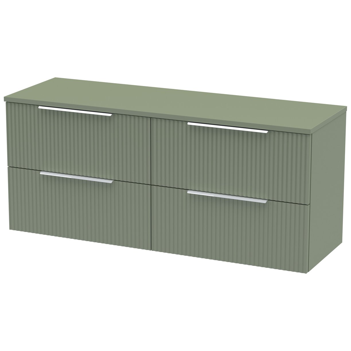 1200 W/H 4-Drawer Vanity & Worktop - Satin Green