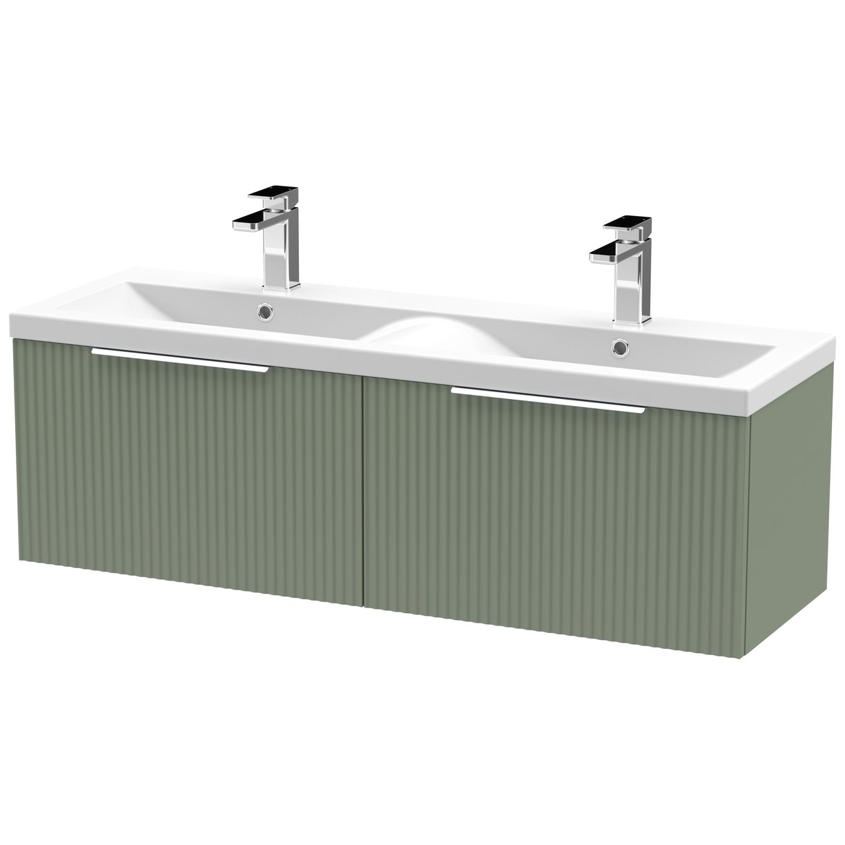 1200 W/H 2-Drawer Vanity & Double Basin - Satin Green