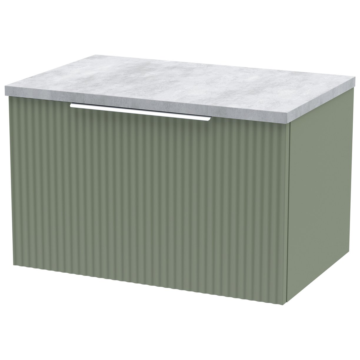 600 W/H Single Drawer Vanity & Laminate Top - Satin Green